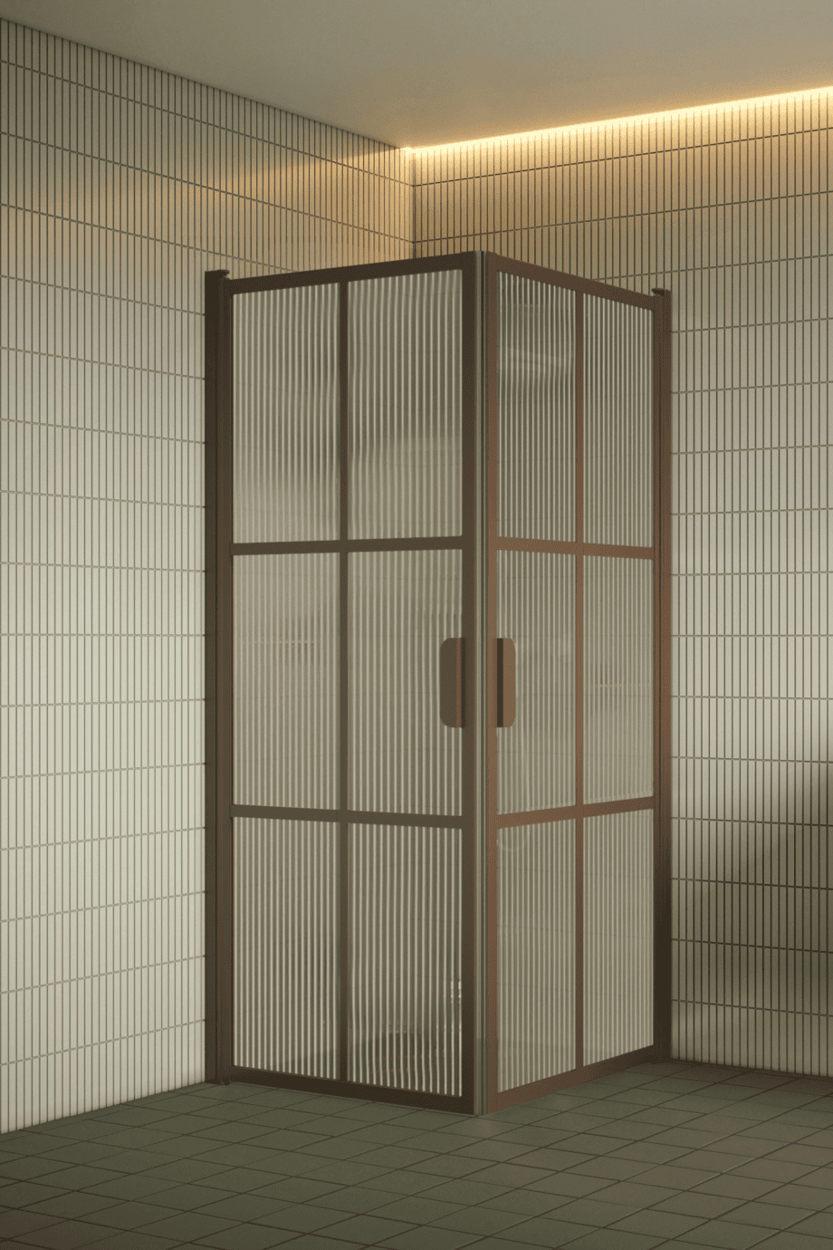 Dušinurk Hietakari Bläk 767 Paris, Mocha raam, Reeded soonikklaas