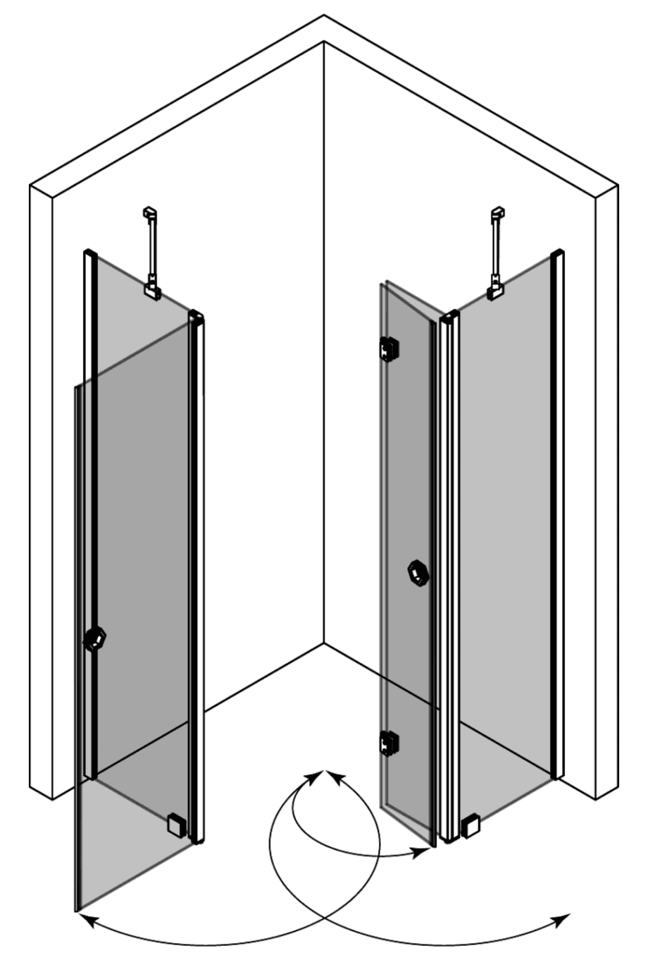 Dušinurk Hietakari Forma 380 – 3D-joonis 2 Dušinurk Hietakari Forma 380 – 3D-joonis 2
