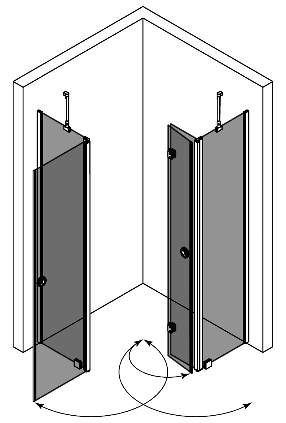 Dušinurk Hietakari Forma 380 – 3D-joonis 2