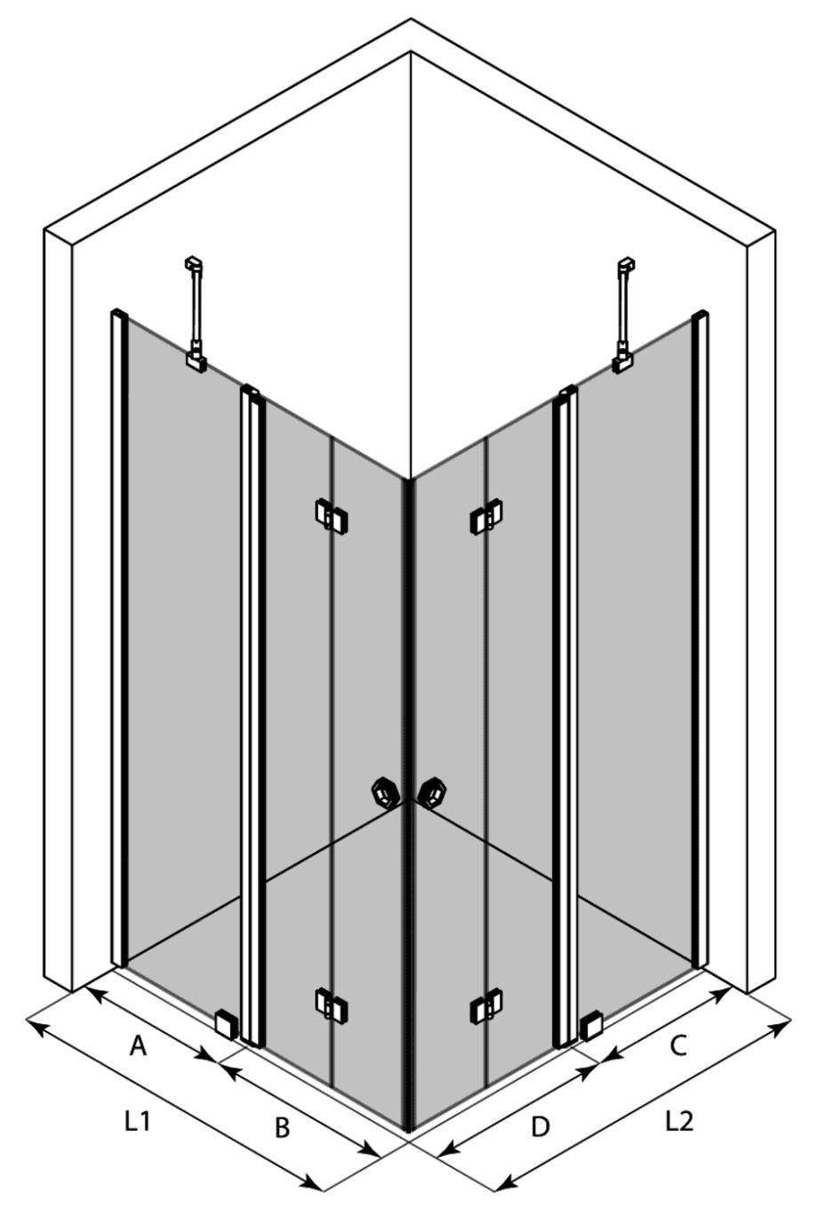 Dušinurk Hietakari Forma 381 – 3D-joonis Dušinurk Hietakari Forma 381 – 3D-joonis