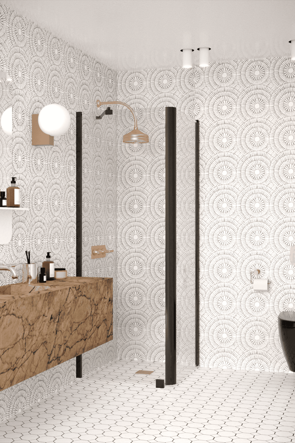 Dušinurk Hietakari Infinia 251, kinnissein + pöörduks – vaade 5