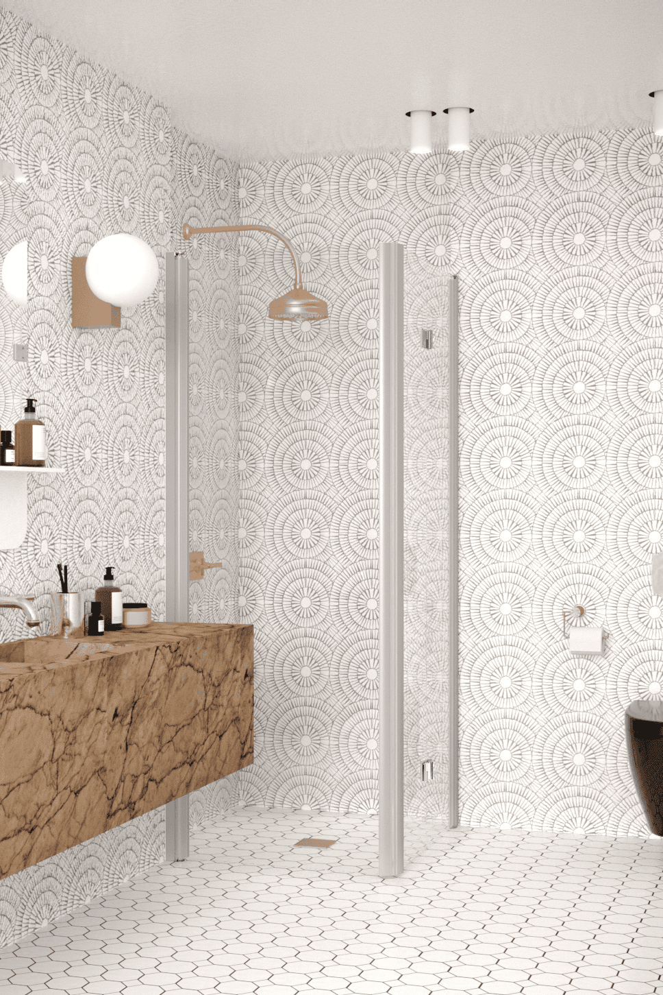 Dušinurk Hietakari Infinia 256, pöörduks + voldikuks – vaade 4