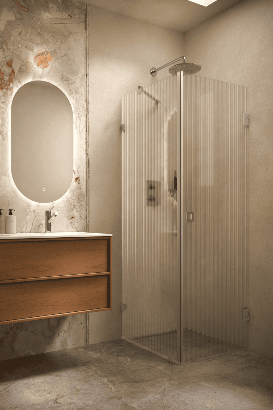 Dušinurk Hietakari Vetro 540, kroomitud furnituur, Reeded soonikklaas Dušinurk Hietakari Vetro 540, kroomitud furnituur, Reeded soonikklaas