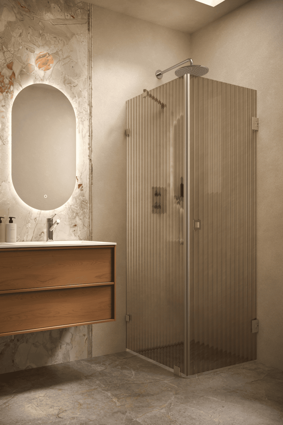 Dušinurk Hietakari Vetro 540, messingfurnituur, pruun Reeded soonikklaas Dušinurk Hietakari Vetro 540, messingfurnituur, pruun Reeded soonikklaas
