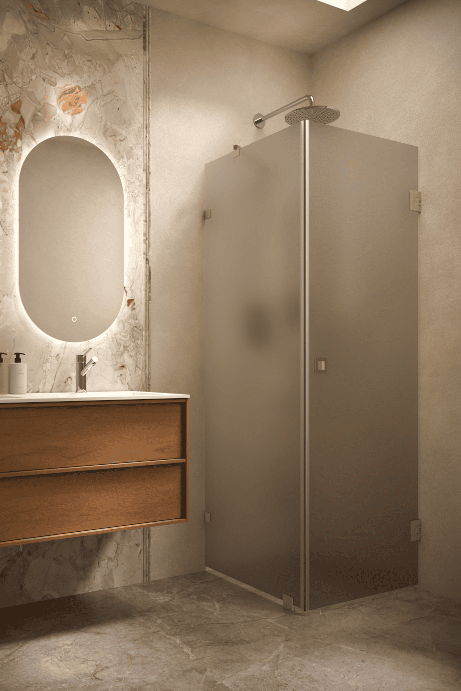 Dušinurk Hietakari Vetro 540, messingfurnituur, pruun satiinklaas Dušinurk Hietakari Vetro 540, messingfurnituur, pruun satiinklaas