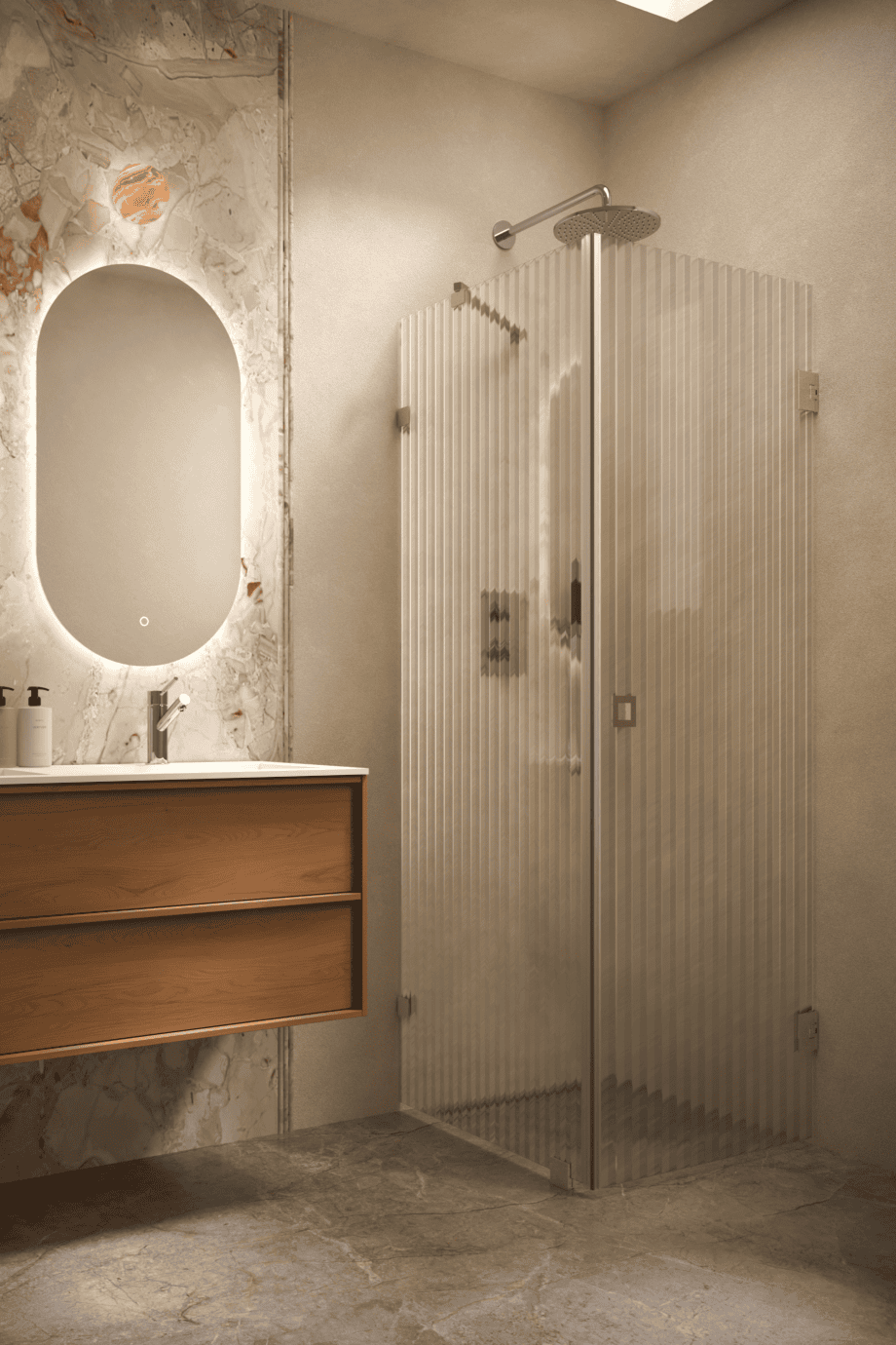 Dušinurk Hietakari Vetro 540, messingfurnituur, Reeded soonikklaas Dušinurk Hietakari Vetro 540, messingfurnituur, Reeded soonikklaas