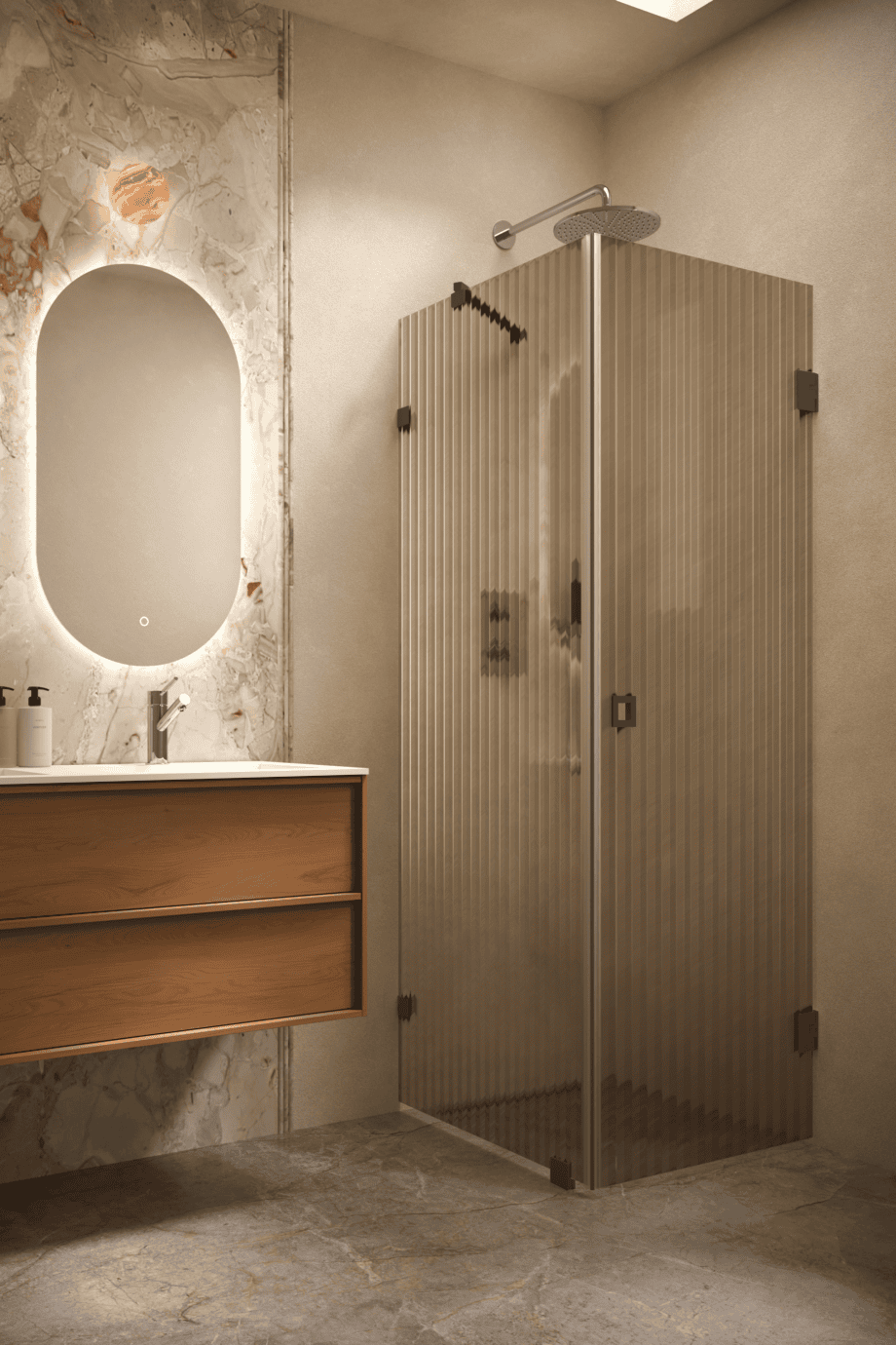 Dušinurk Hietakari Vetro 540, must furnituur, pruun Reeded soonikklaas Dušinurk Hietakari Vetro 540, must furnituur, pruun Reeded soonikklaas