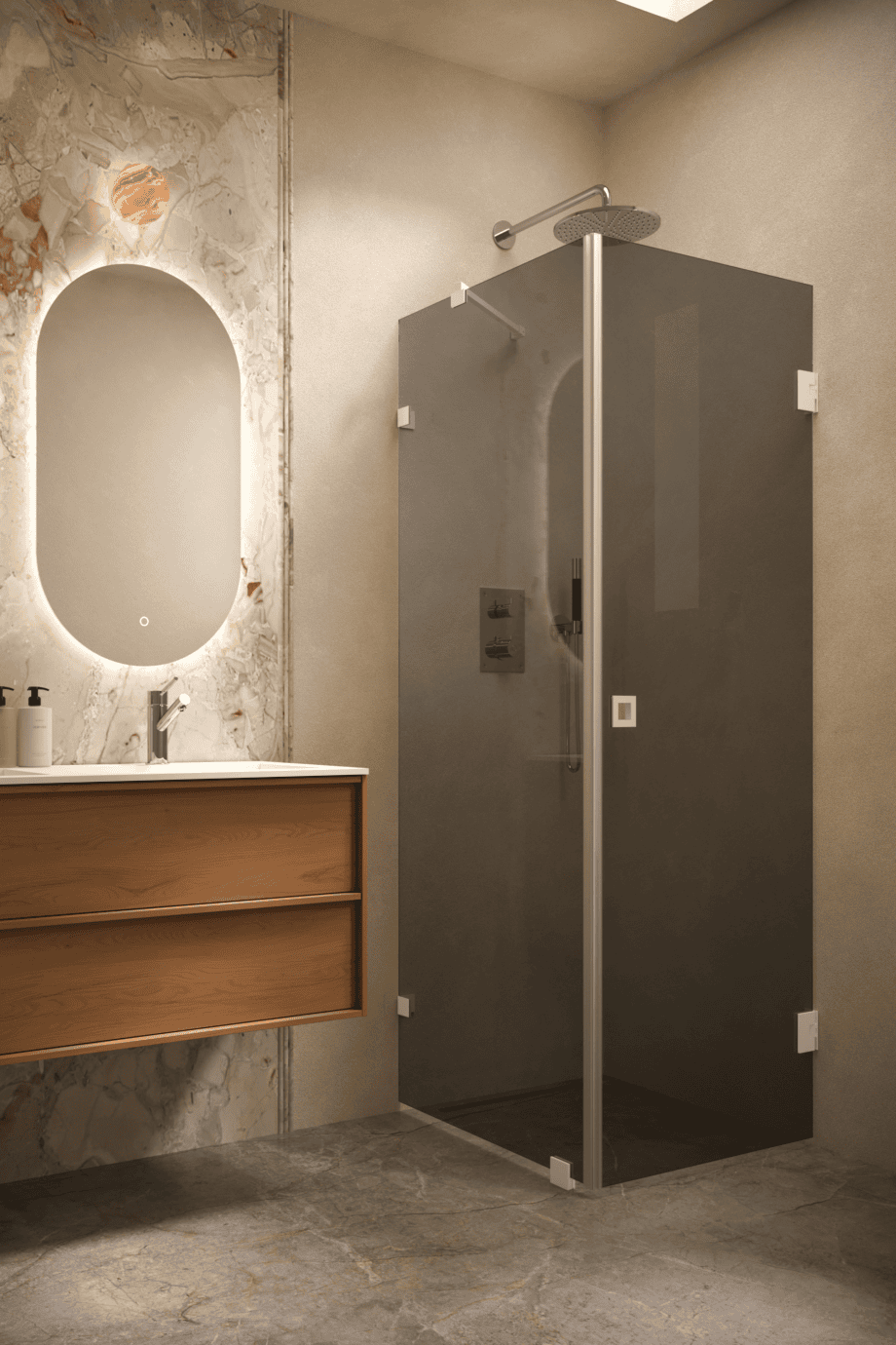 Dušinurk Hietakari Vetro 540, valge furnituur, must klaas Dušinurk Hietakari Vetro 540, valge furnituur, must klaas
