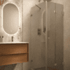 Dušinurk Hietakari Vetro 541, messingfurnituur, hall toonklaas