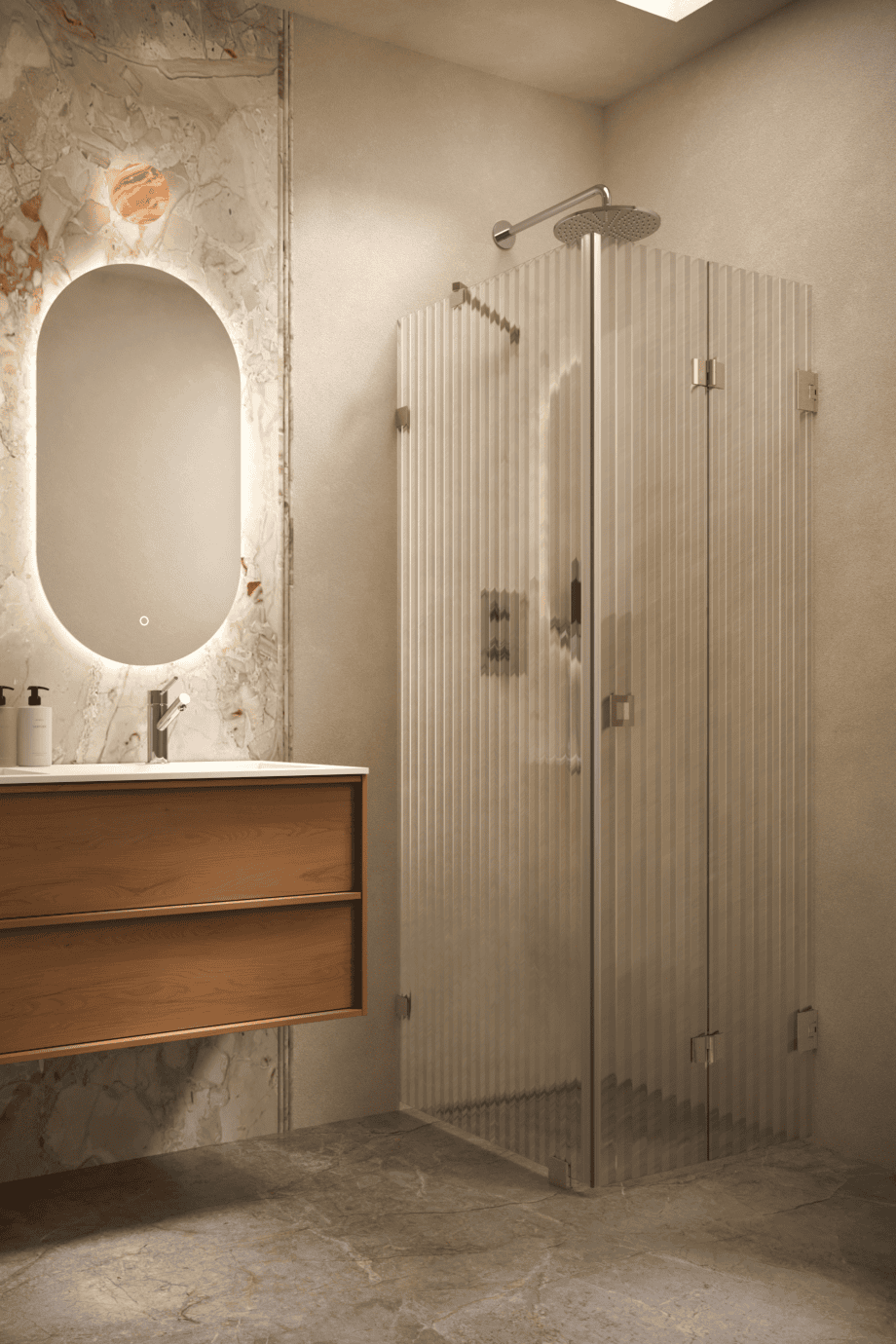 Dušinurk Hietakari Vetro 541, messingfurnituur, Reeded soonikklaas