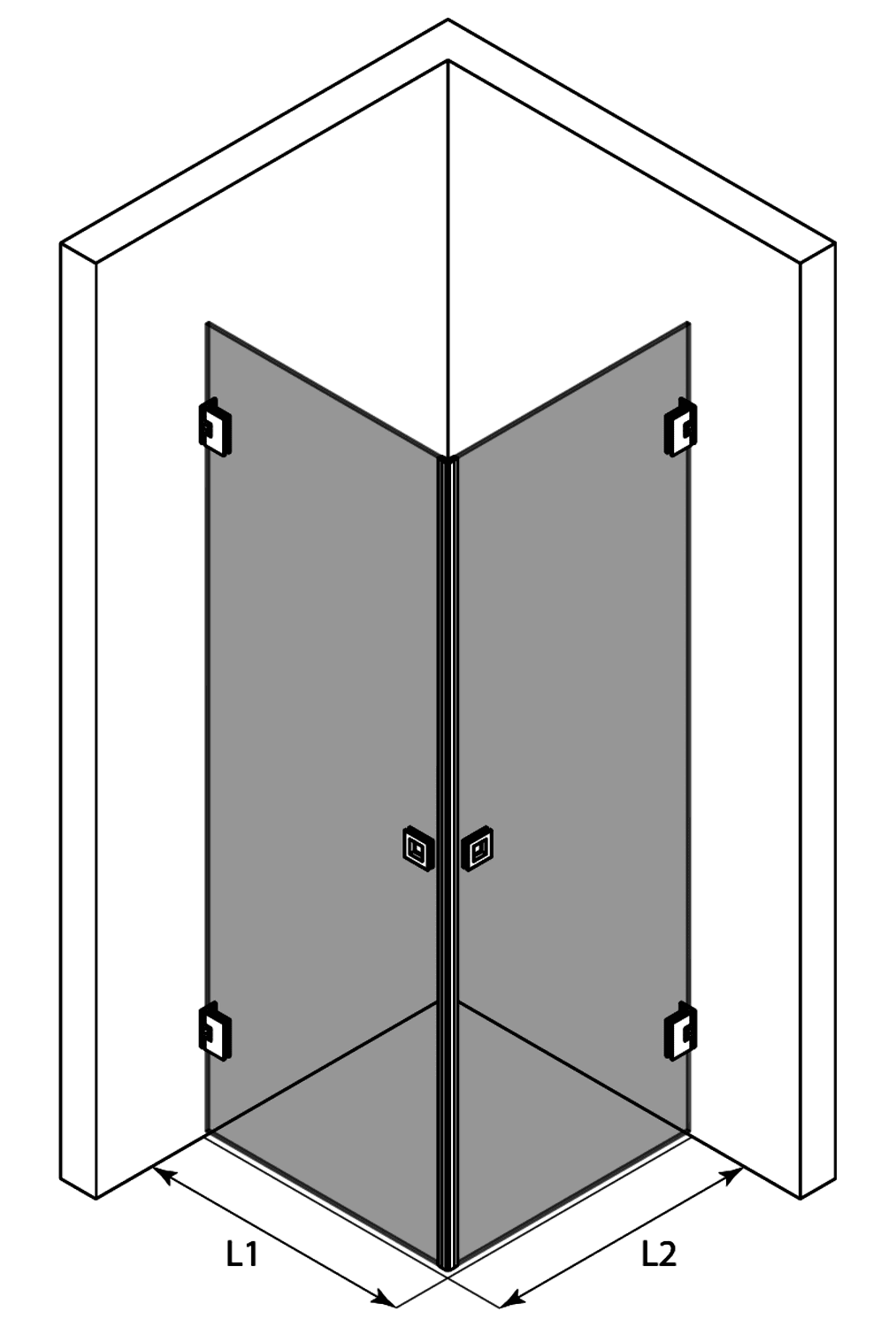 Dušinurk Hietakari Vetro 543 – 3D-joonis