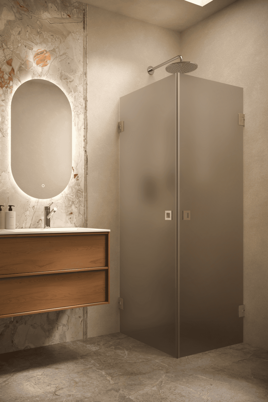 Dušinurk Hietakari Vetro 543, messingfurnituur, pruun satiinklaas Dušinurk Hietakari Vetro 543, messingfurnituur, pruun satiinklaas