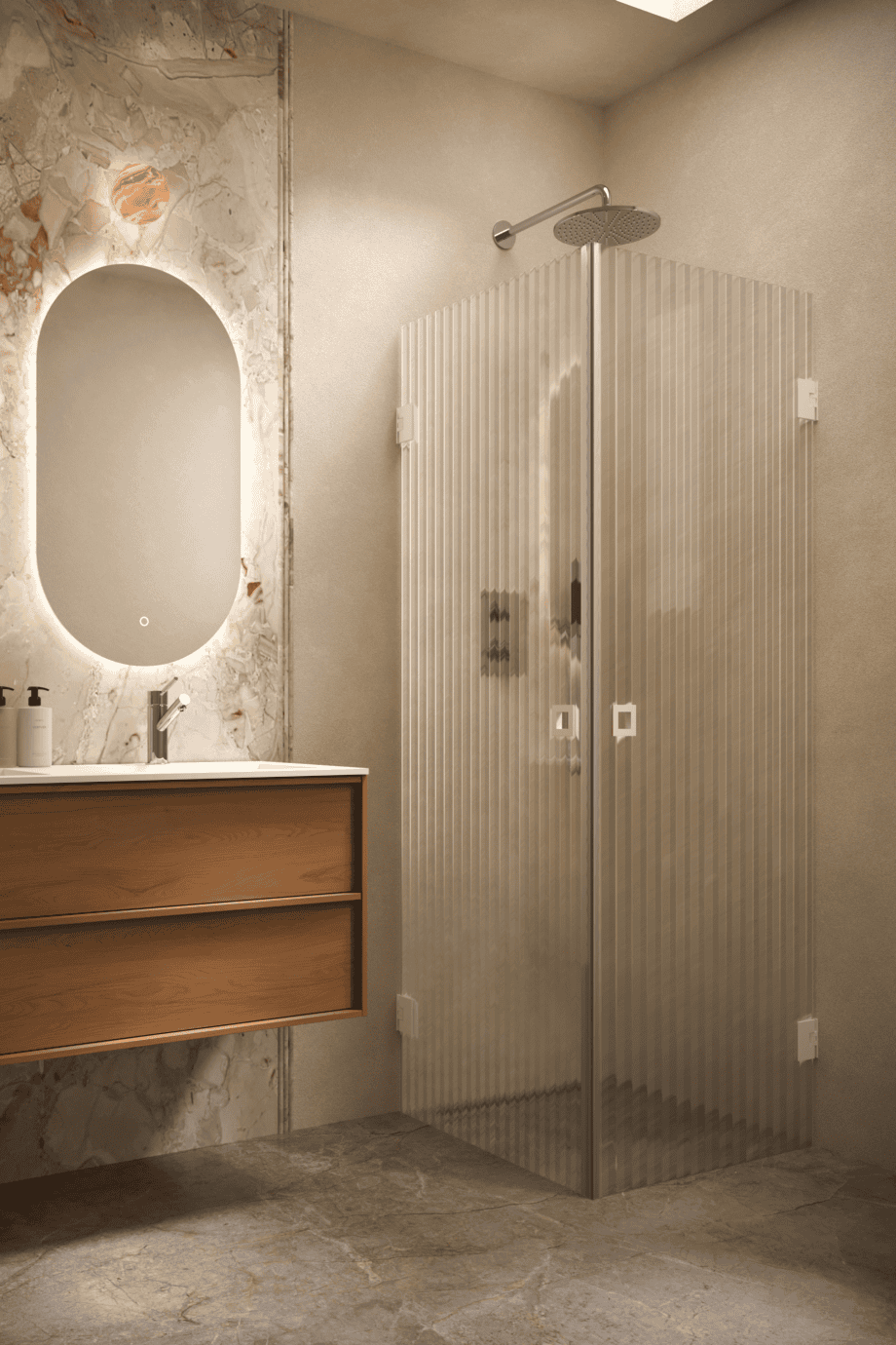 Dušinurk Hietakari Vetro 543, valge furnituur, Reeded soonikklaas Dušinurk Hietakari Vetro 543, valge furnituur, Reeded soonikklaas
