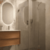 Dušinurk Hietakari Vetro 545, messingfurnituur, hall toonklaas