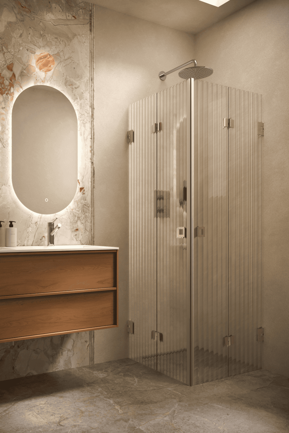 Dušinurk Hietakari Vetro 546, messingfurnituur, Reeded soonikklaas