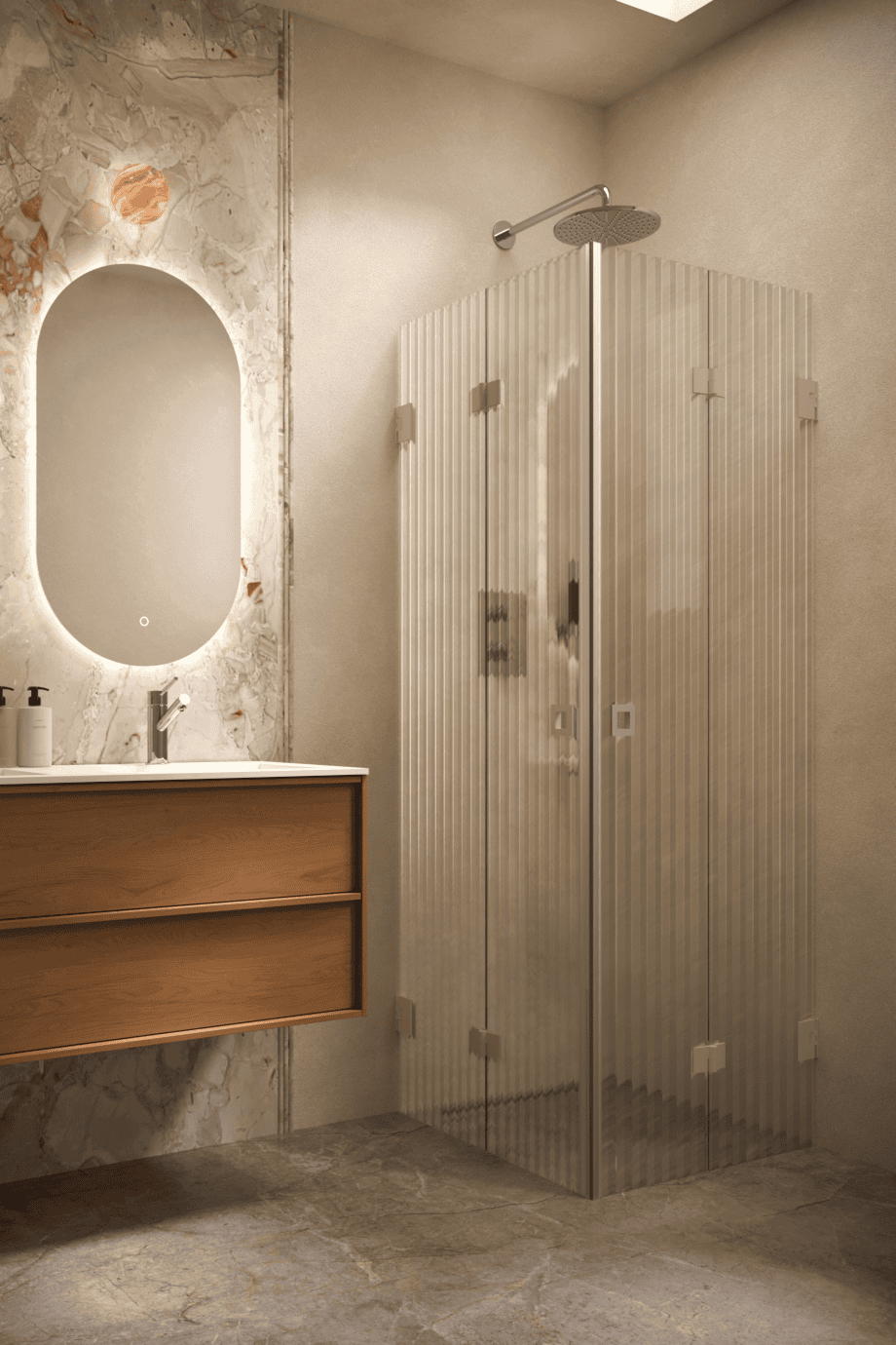 Dušinurk Hietakari Vetro 546, Sand furnituur, Reeded soonikklaas