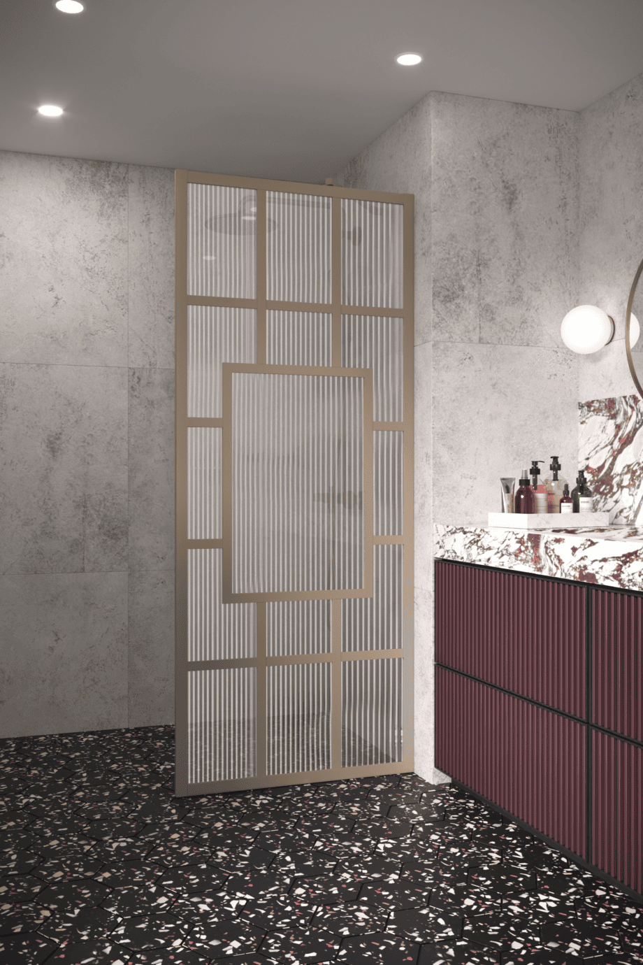 Kinnine dušisein Hietakari Bläk 800 Shanghai, Sand raam, Reeded soonikklaas Kinnine dušisein Hietakari Bläk 800 Shanghai, Sand raam, Reeded soonikklaas