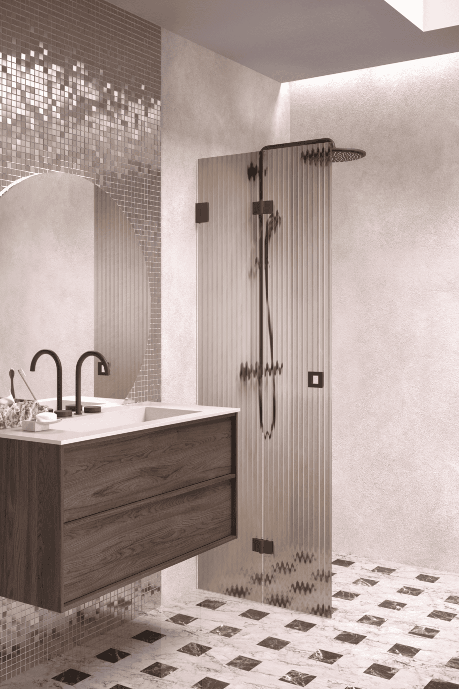 Volditav dušisein Hietakari Vetro 513, Cocoa furnituur, pruun Reeded soonikklaas Volditav dušisein Hietakari Vetro 513, Cocoa furnituur, pruun Reeded soonikklaas
