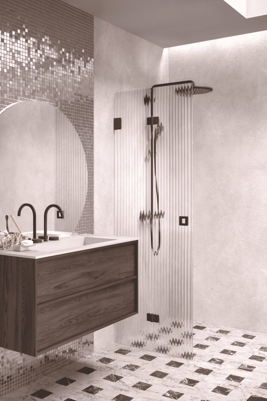 Volditav dušisein Hietakari Vetro 513, Cocoa furnituur, Reeded soonikklaas Volditav dušisein Hietakari Vetro 513, Cocoa furnituur, Reeded soonikklaas
