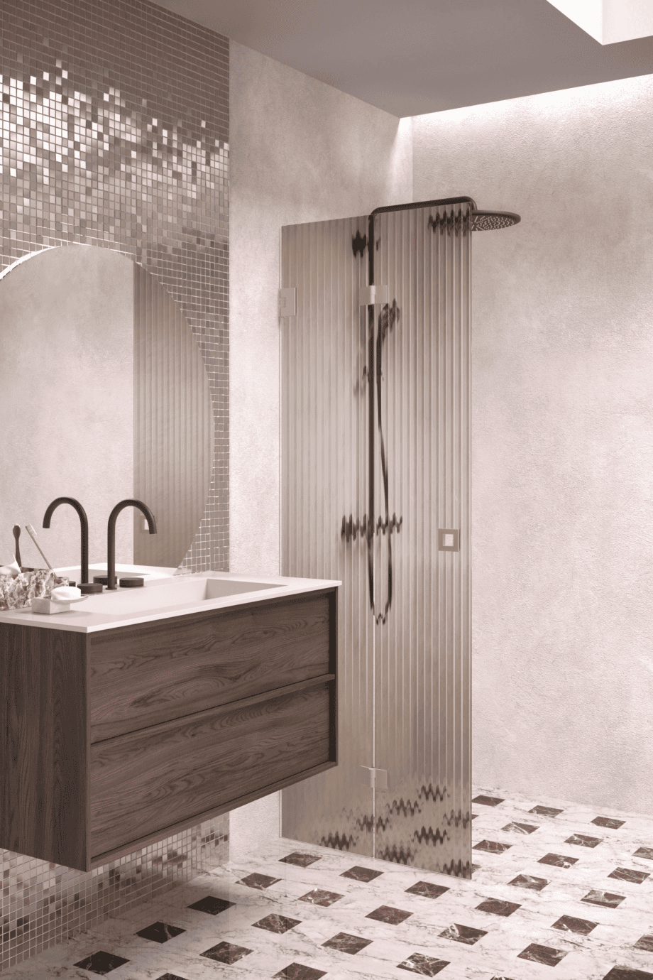 Volditav dušisein Hietakari Vetro 513, Sand furnituur, pruun Reeded soonikklaas Volditav dušisein Hietakari Vetro 513, Sand furnituur, pruun Reeded soonikklaas