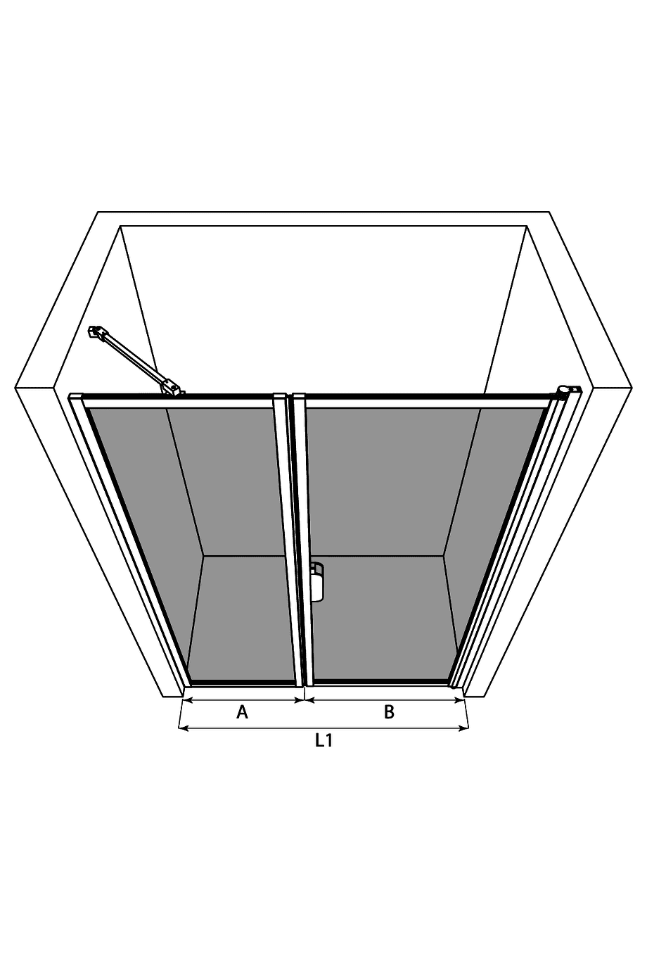 Dušisein nišši Hietakari Bläk 740 New York – 3D-joonis