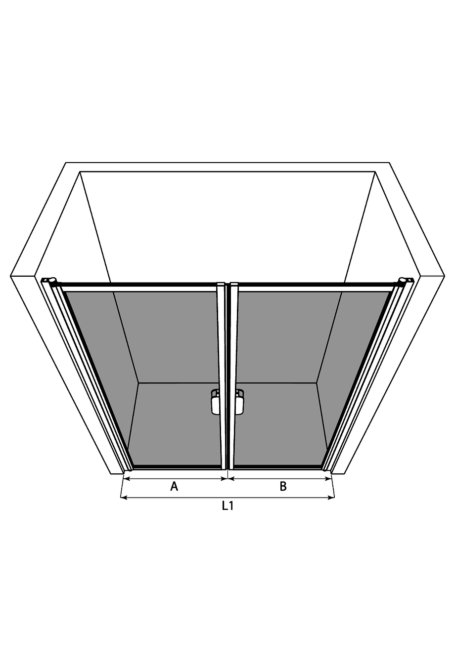 Dušisein nišši Hietakari Bläk 742 New York – 3D-joonis