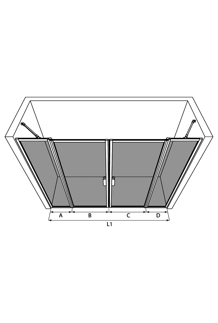 Dušisein nišši Hietakari Bläk 744 New York – 3D-joonis