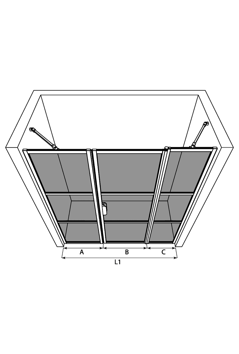 Dušisein nišši Hietakari Bläk 746 Tokyo – 3D-joonis