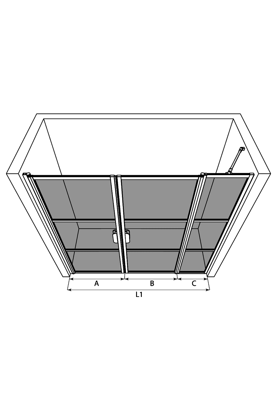 Dušisein nišši Hietakari Bläk 748 Tokyo – 3D-joonis