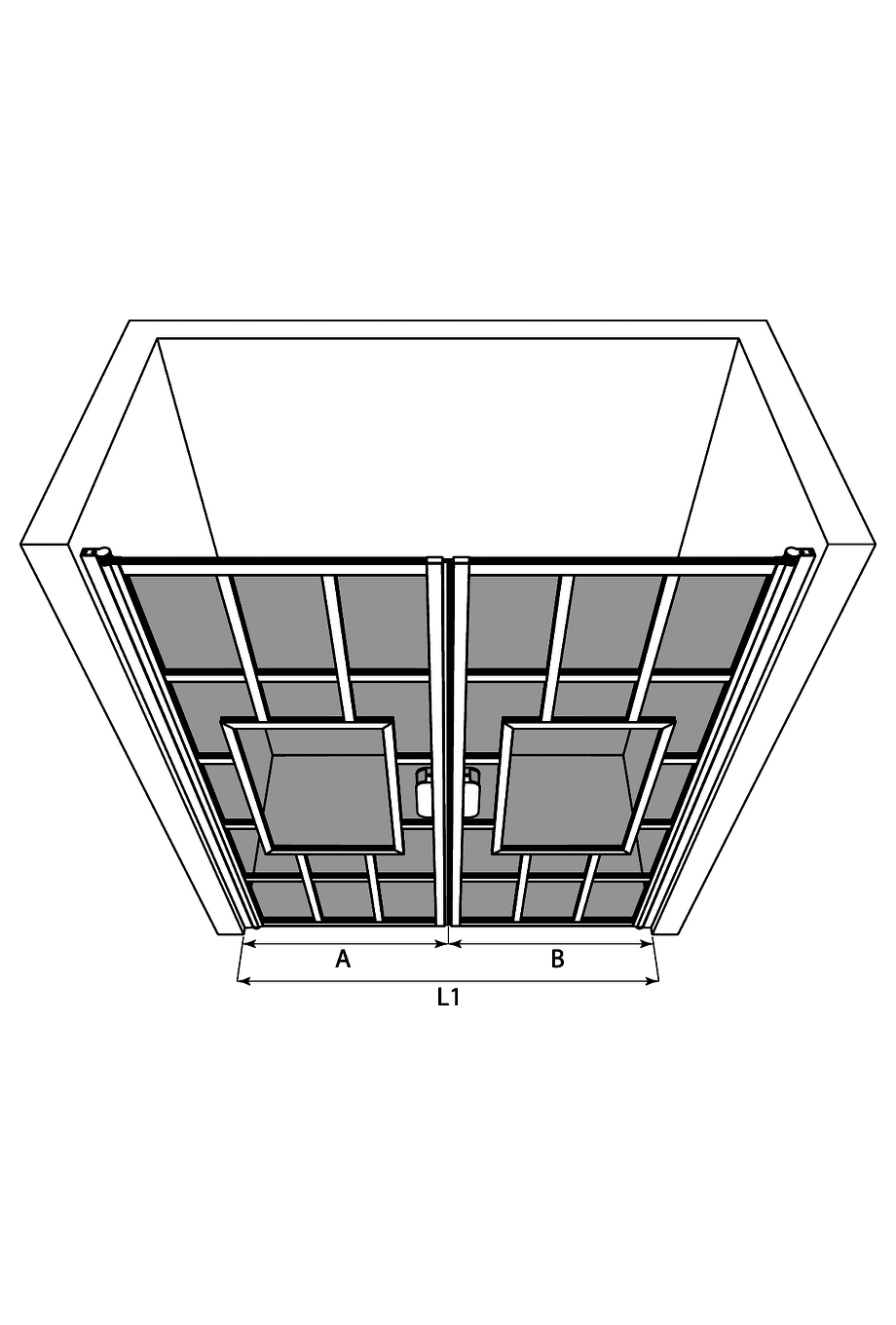Dušisein nišši Hietakari Bläk 803 Shanghai – 3D-joonis