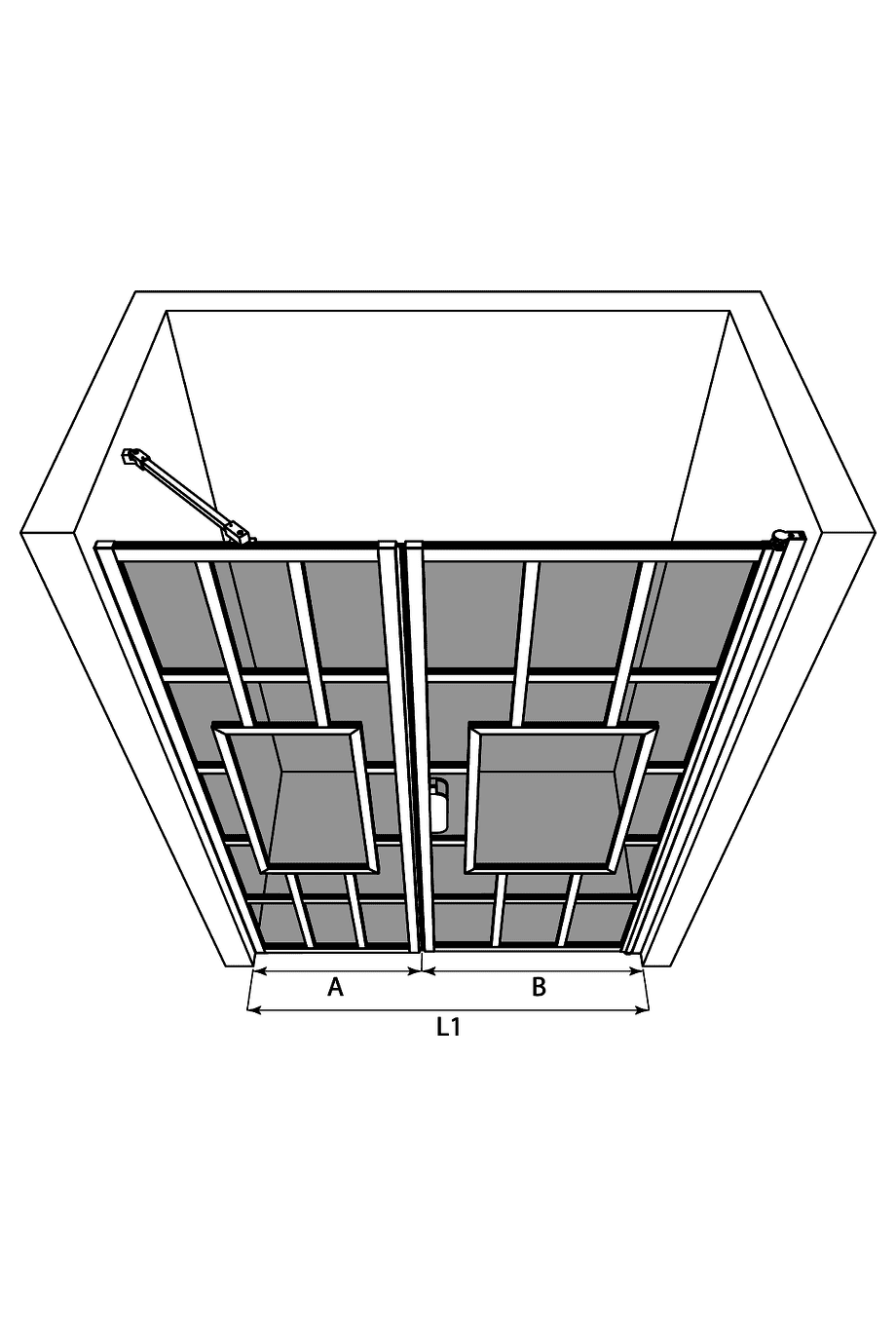 Dušisein nišši Hietakari Bläk 805 Shanghai – 3D-joonis