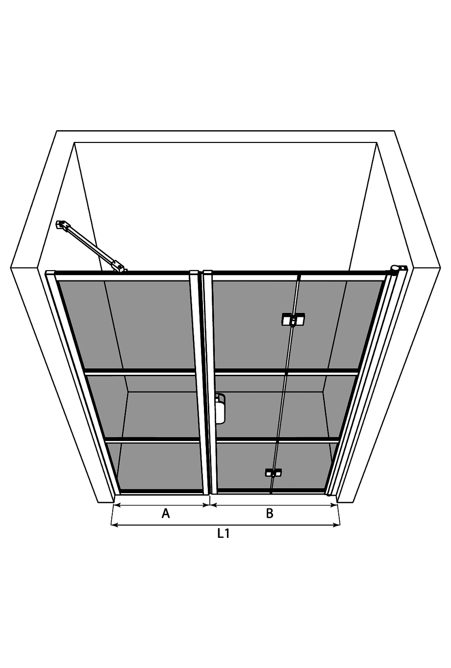 Dušisein nišši Hietakari Bläk 824 Tokyo – 3D-joonis