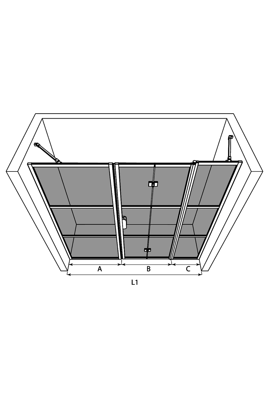 Dušisein nišši Hietakari Bläk 827 Tokyo – 3D-joonis