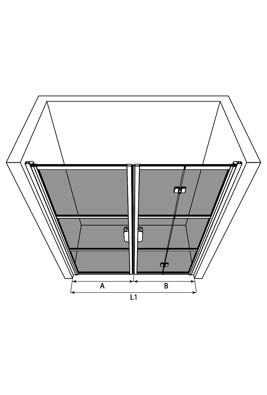 Dušisein nišši Hietakari Bläk 830 Tokyo – 3D-joonis