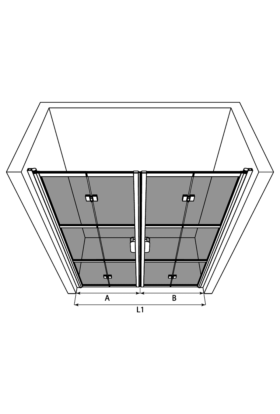 Dušisein nišši Hietakari Bläk 837 Tokyo – 3D-joonis