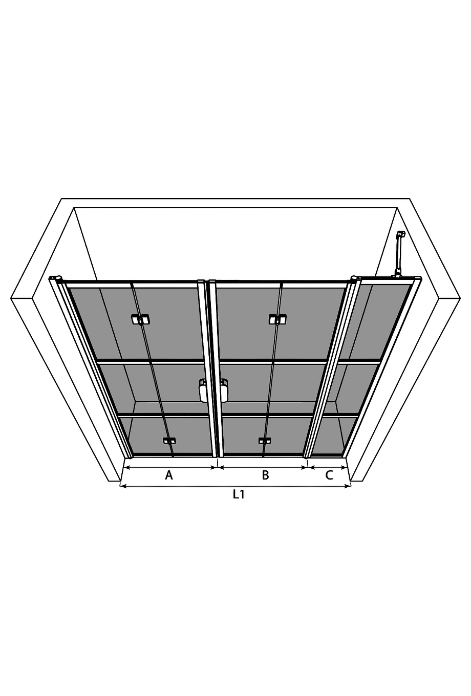 Dušisein nišši Hietakari Bläk 839 Tokyo – 3D-joonis