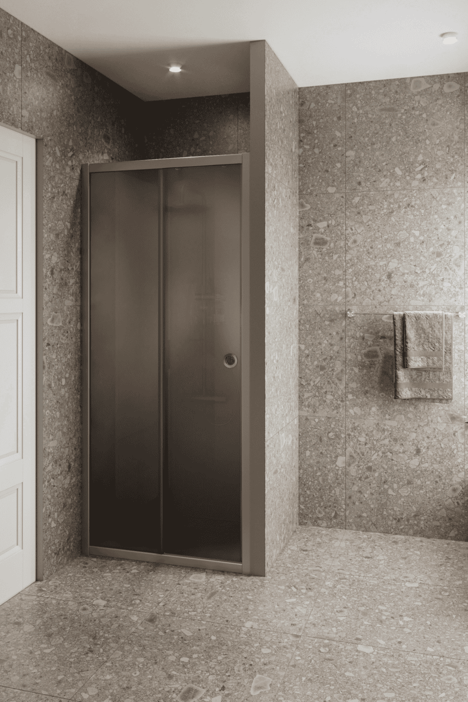 Dušisein nišši Hietakari Forma 462, alumiiniumraam, hall satiinklaas