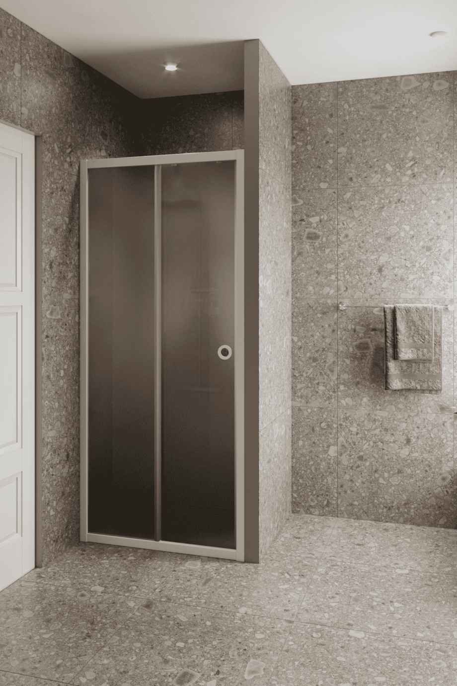 Dušisein nišši Hietakari Forma 462, valge raam, hall satiinklaas