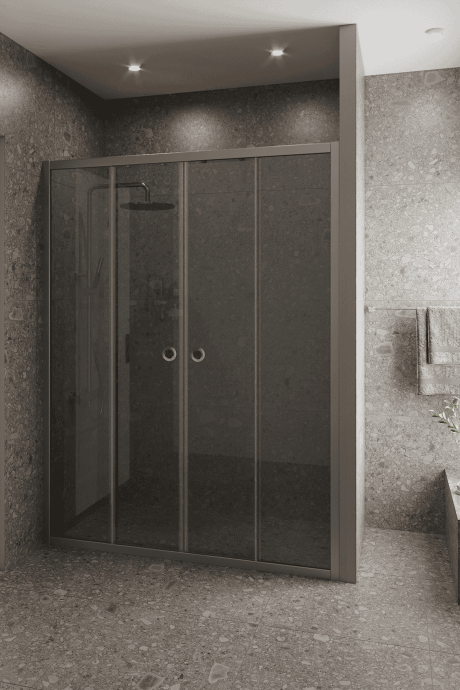 Dušisein nišši Hietakari Forma 464, alumiiniumraam, hall toonklaas