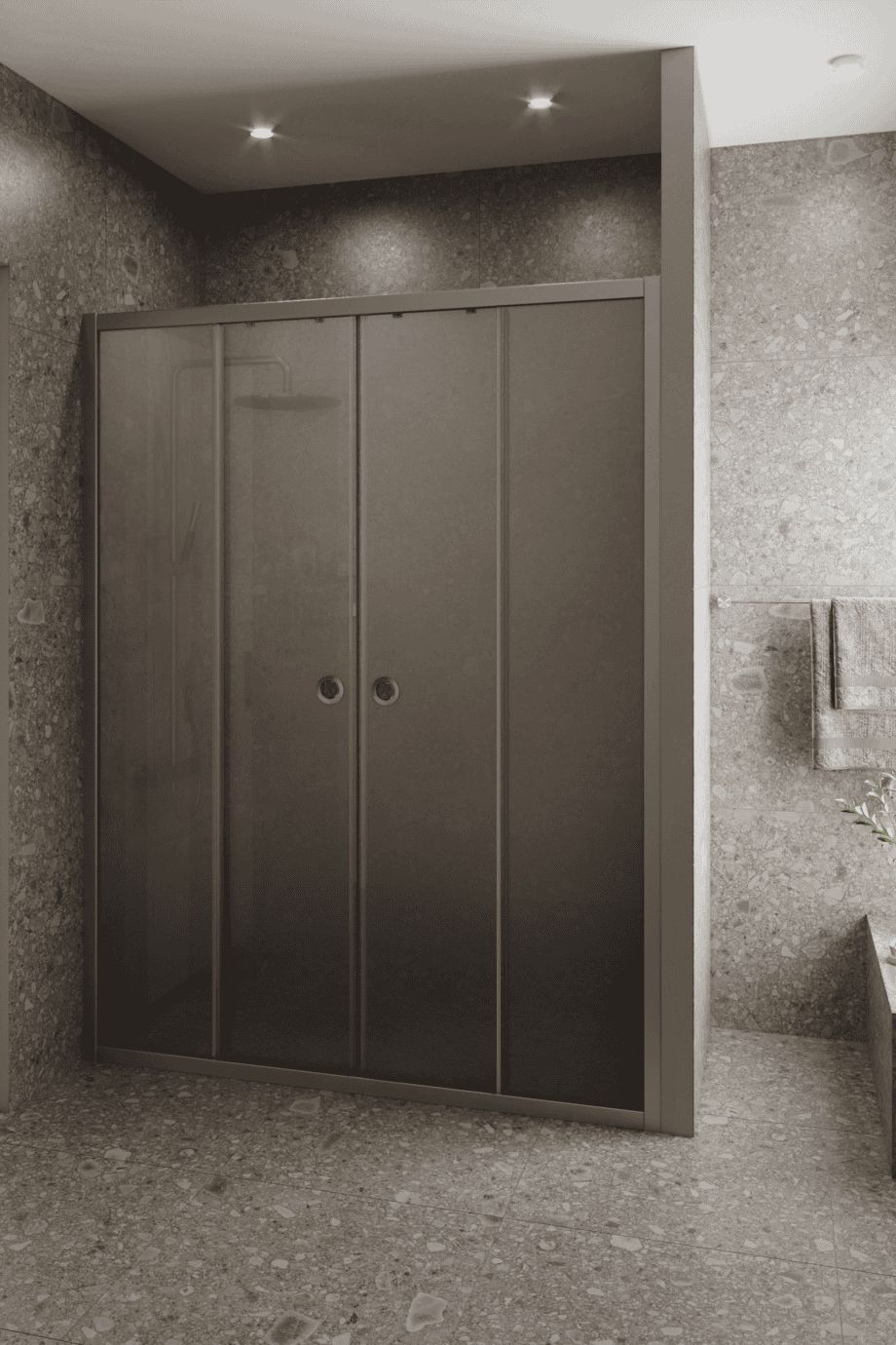 Dušisein nišši Hietakari Forma 464, alumiiniumraam, hall satiinklaas