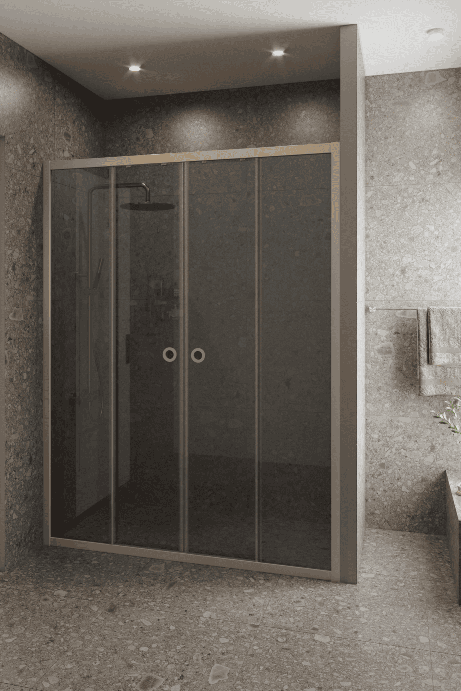 Dušisein nišši Hietakari Forma 464, Sand raam, hall toonklaas