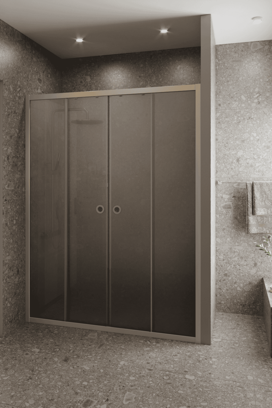 Dušisein nišši Hietakari Forma 464, Sand raam, hall satiinklaas