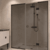 Dušisein nišši Hietakari Vetro 551, must furnituur, hall toonklaas