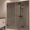 Dušisein nišši Hietakari Vetro 555, must furnituur, hall toonklaas