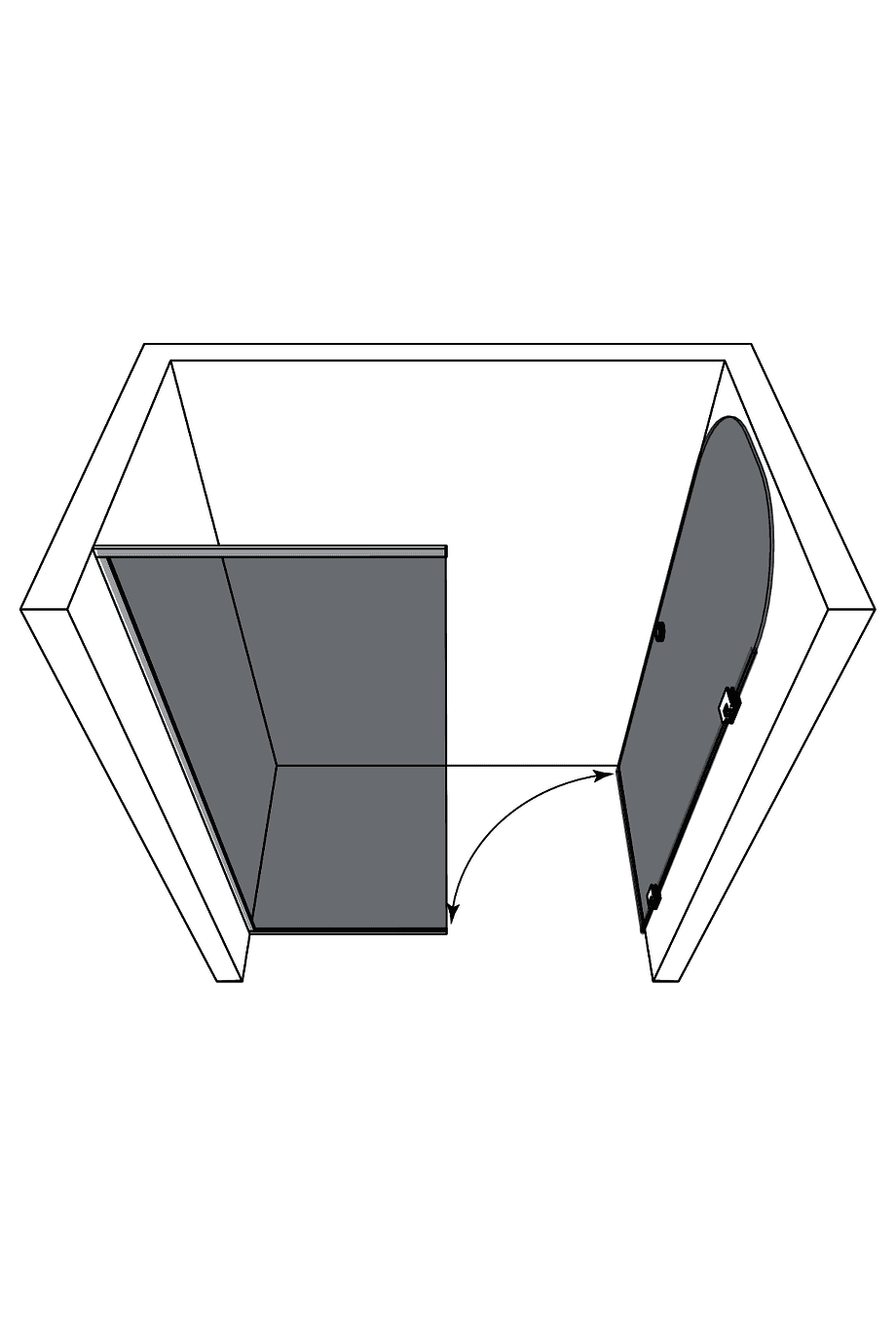 Dušisein nišši Hietakari Vetro 563 – 3D-joonis