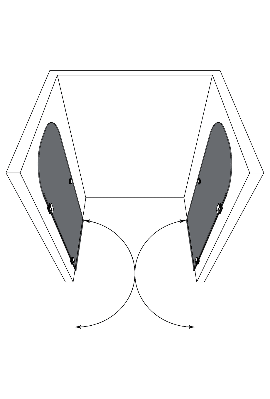 Dušisein nišši Hietakari Vetro 565 – 3D-joonis