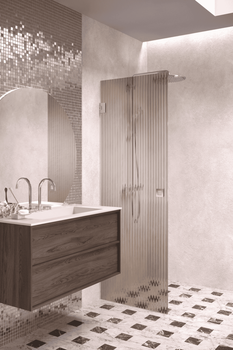 Pöörduv dušiuks Hietakari Vetro 512, kroomitud furnituur, pruun Reeded soonikklaas Pöörduv dušiuks Hietakari Vetro 512, kroomitud furnituur, pruun Reeded soonikklaas