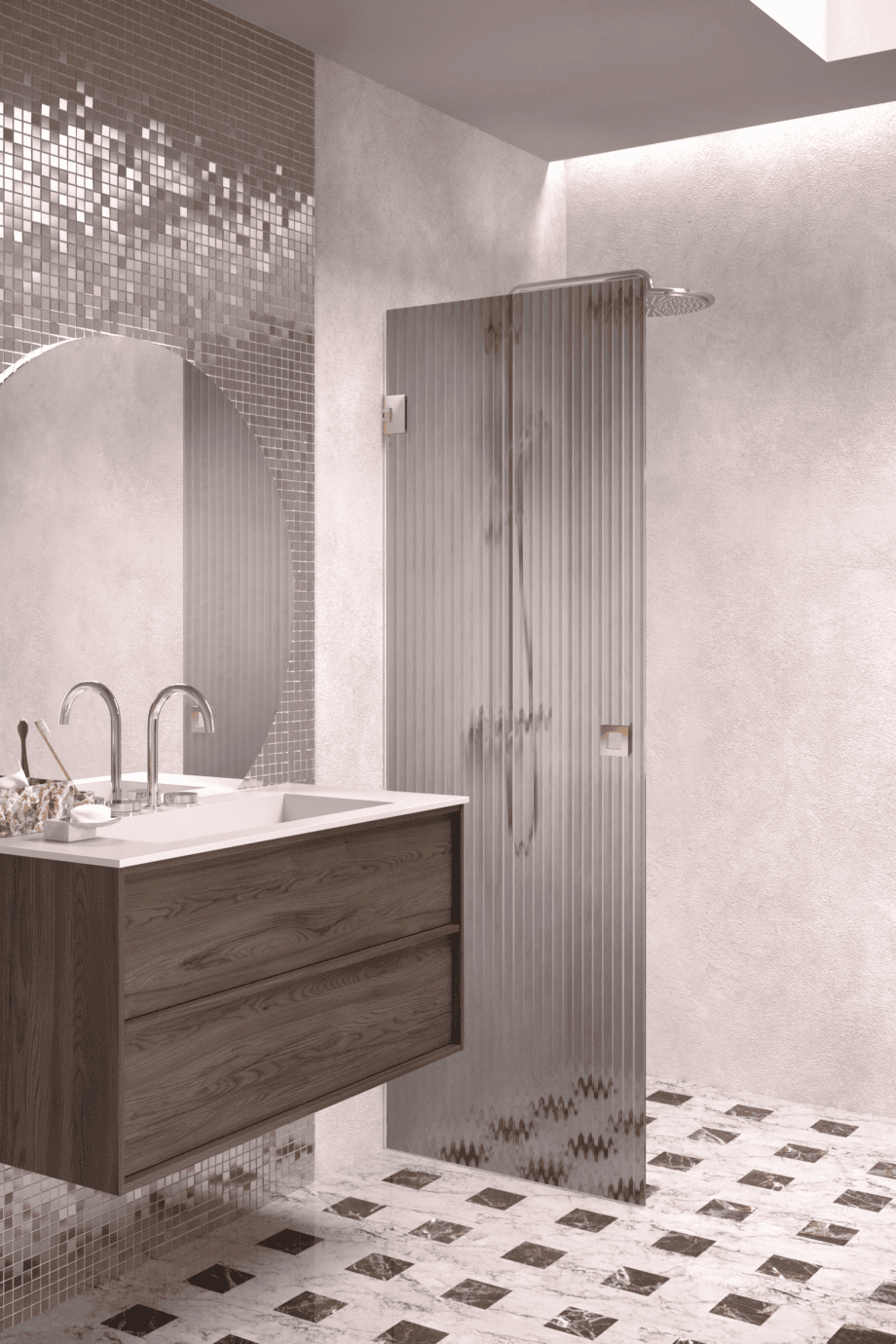 Pöörduv dušiuks Hietakari Vetro 512, messingfurnituur, hall Reeded soonikklaas Pöörduv dušiuks Hietakari Vetro 512, messingfurnituur, hall Reeded soonikklaas