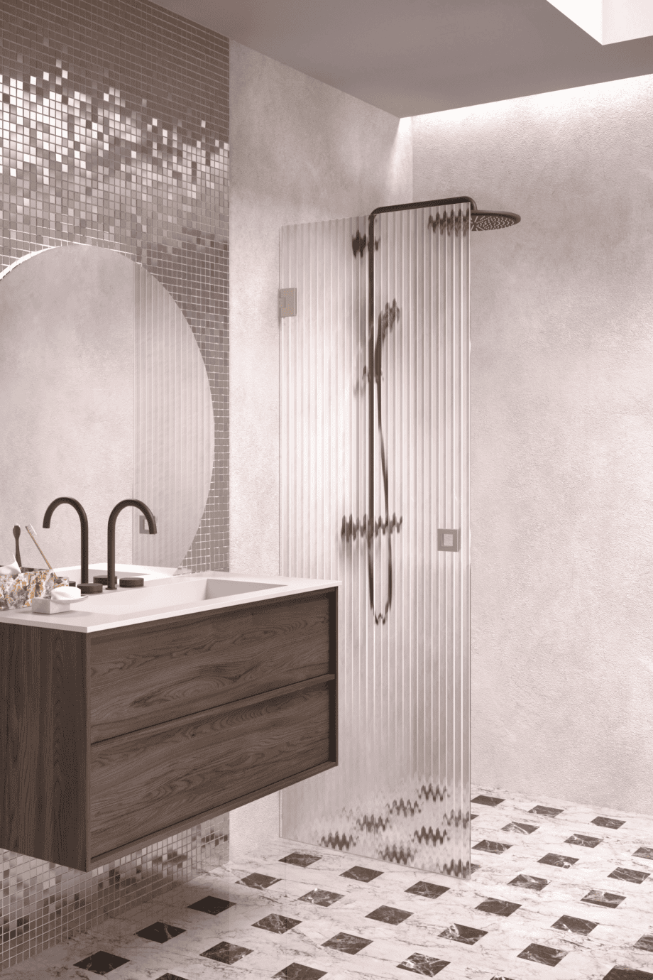 Pöörduv dušiuks Hietakari Vetro 512, Sand furnituur, Reeded soonikklaas Pöörduv dušiuks Hietakari Vetro 512, Sand furnituur, Reeded soonikklaas