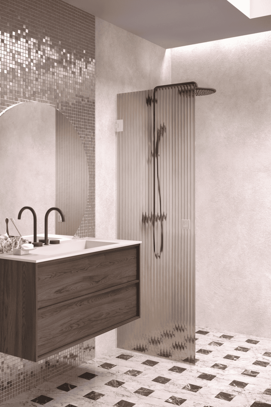 Pöörduv dušiuks Hietakari Vetro 512, valge furnituur, pruun Reeded soonikklaas Pöörduv dušiuks Hietakari Vetro 512, valge furnituur, pruun Reeded soonikklaas